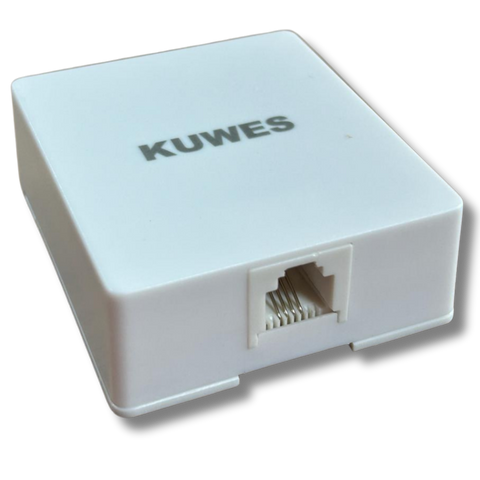 Cajilla telefónica superficial en color blanco Kuwes 468-4C-WH
