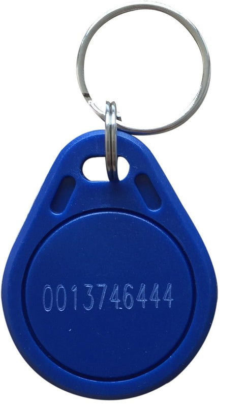 Llavero de proximidad azul 125khz con número de serie