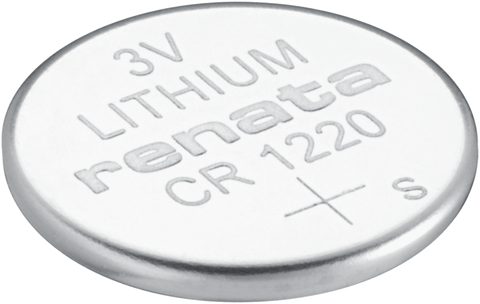 Batería de litio tipo botón CR1220 de 3V marca Renata