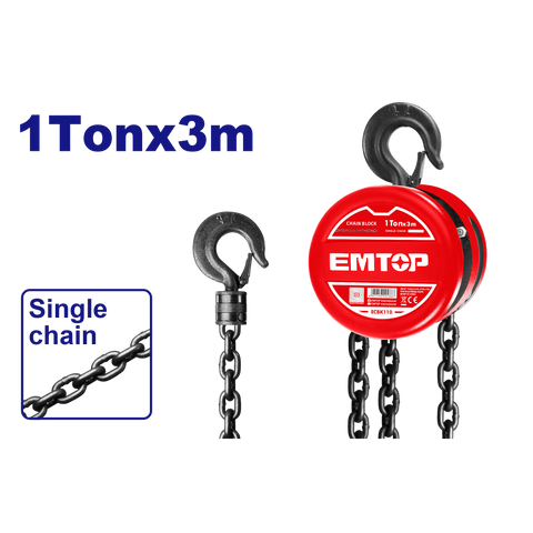 Tecle de cadena de 1 tonelada EMTOP ECBK110