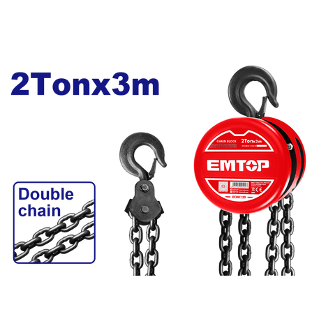 Tecle de cadena de 2 toneladas EMTOP ECBK120