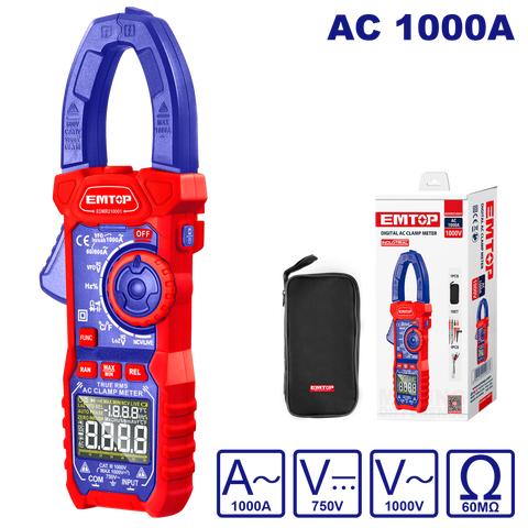 Pinza amperimétrica digital AC 1000A de doble impedancia
