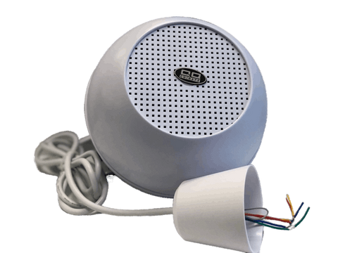 Bocina colgante de 20W, línea de 100V, para Sistemas de música ambiental y de voceo, en color blanco – LDQ-004
