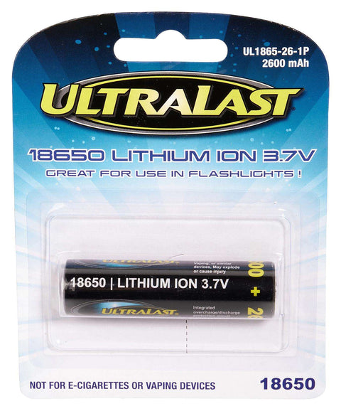 Batería de Li-ion 18650 de 3.7V 2600mAh – UL1865-26-1P Ultralast