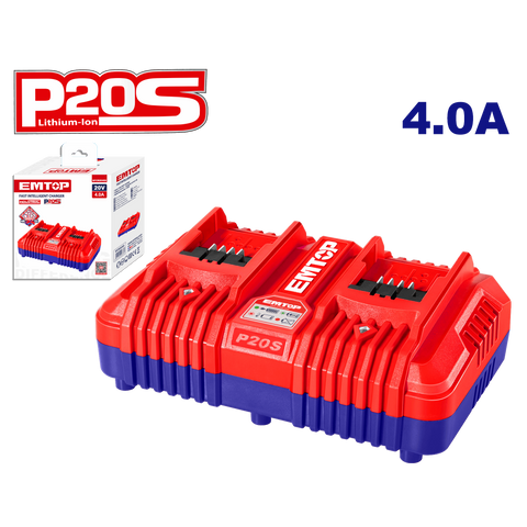 Cargador rápido doble para baterías 20V P20S
