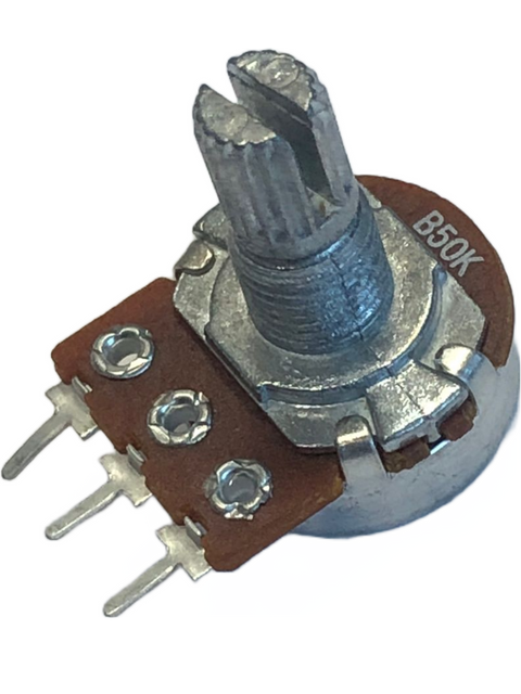Potenciómetro B50K de 50kΩ para control de volumen en amplificadores