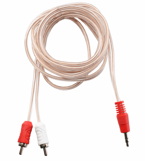 Cable de audio de 3.5mm estéreo macho a 2 RCA macho, 12 pies de largo – VZ-139