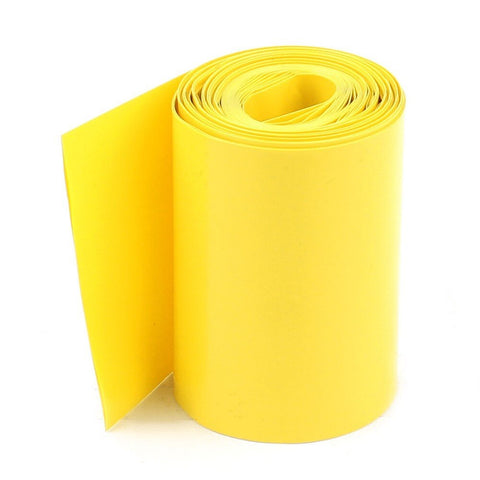 Pie de tubo de PVC termoencogible, ancho plano de 100mm.  Color amarillo – HS-100Y