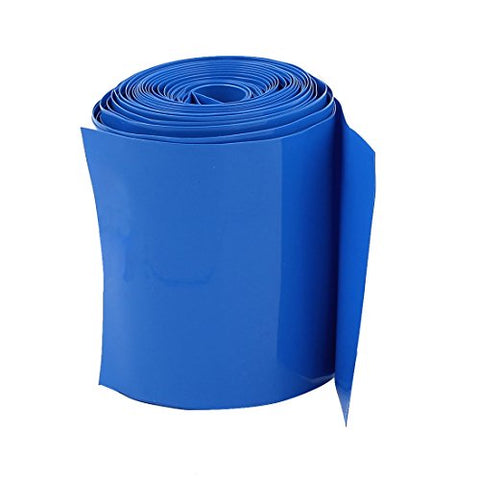 Pie de tubo de PVC termoencogible, ancho plano de 100mm.  Color azul – HS-100BL