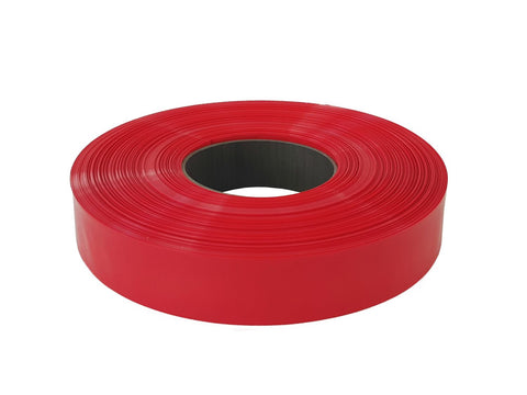 Pie de tubo de PVC termoencogible, ancho plano de 20mm.  Color rojo – HS-20R
