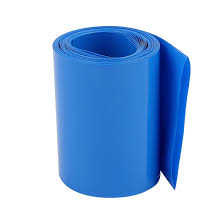 Pie de tubo de PVC termoencogible, ancho plano de 60mm.  Color azul – HS-60BL