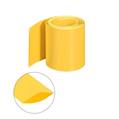 Pie de tubo de PVC termoencogible, ancho plano de 60mm.  Color amarillo – HS-60Y