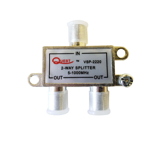 Quest VSP-2220 – Splitter para Cable TV de 2 salidas, horizontal, 1Ghz