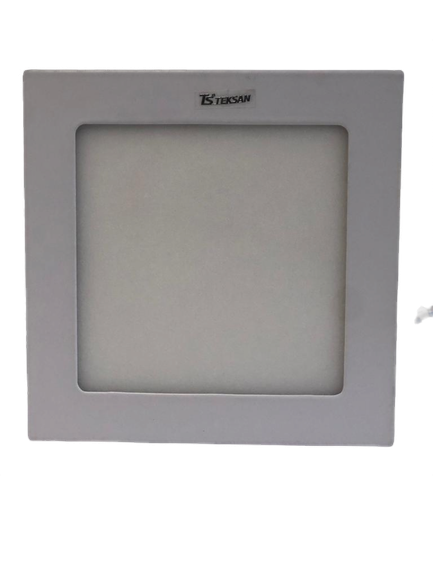 Panel LED cuadrado de 12 watts, luz amarilla, empotrable, acabado en color blanco, 85-265V – Teksan 165-15626