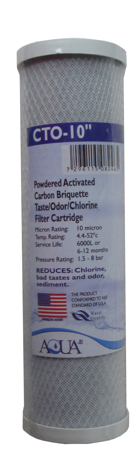 Filtro de Carbón CTO-10 absorbe el color, cloro y contaminantes orgánicos