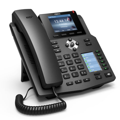 Teléfono IP, 4 cuentas SIP, Gigabit, PoE, LCD a color de 2.8”, Calidad de Voz HD, RJ9, 6 DSS – X4G Fanvil