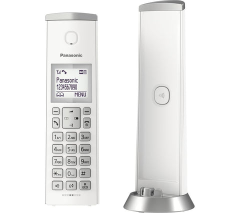 Teléfono Inalámbrico DECT con pantalla de 1.5”, identificador de llamadas y altavoz – KX-TGK210 Panasonic color blanco