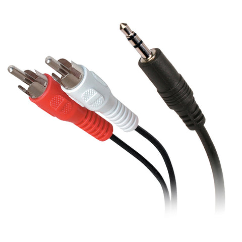 Cable de audio estéreo 3.5mm macho a 2 RCA macho, 6 pies de largo – Quest VCA-7306