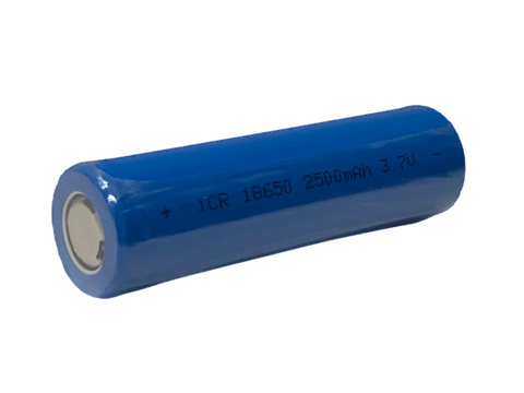 Batería de litio recargable ICR18650 Li-ion de 3.7V 2500mAh, polo + plano