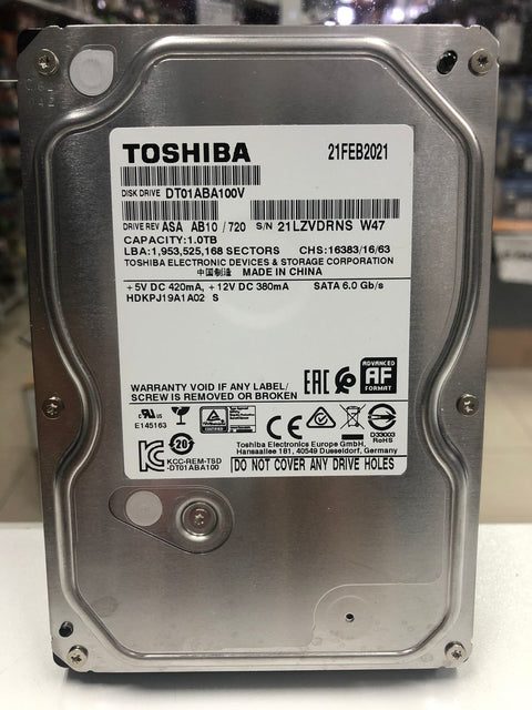 Disco duro Toshiba de 1TB para video vigilancia – DT01ABA100V