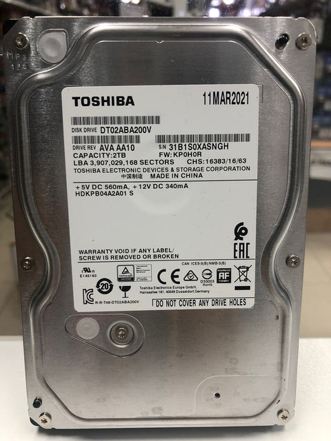 Disco duro Toshiba de 2TB para video vigilancia – DT02ABA200V