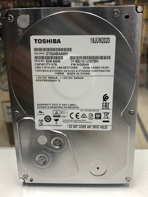 Disco duro Toshiba de 4TB para video vigilancia – DT02ABA400V