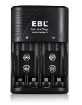 Cargador de baterías AA, AAA y 9V – EBL-802