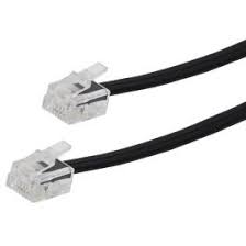 Cable de línea para teléfono, 15 pies de longitud, en color negro – Kuwes KXUS-051BK