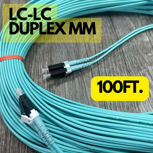 Patch Cord de fibra MM dúplex LC - LC de 100 pies – JFFB3737100MFCI-S