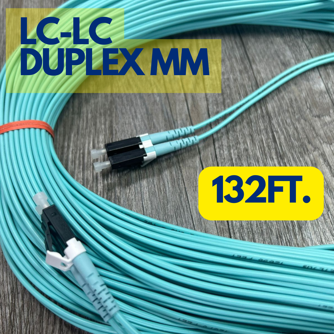 Patch Cord de fibra MM dúplex LC - LC de 132 pies – JFFB3737132MFCI-S
