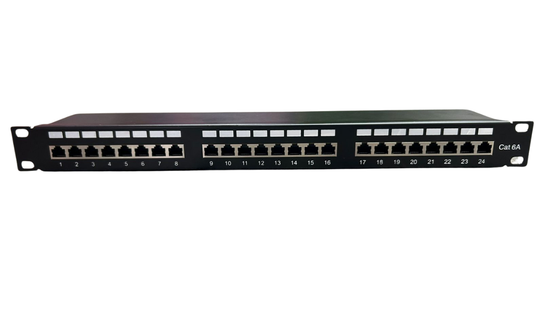 Patch panel CAT6A blindado de 24 puertos