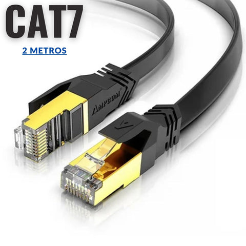 Patch cord plano blindado para redes Categoría 7, 2 metros de longitud