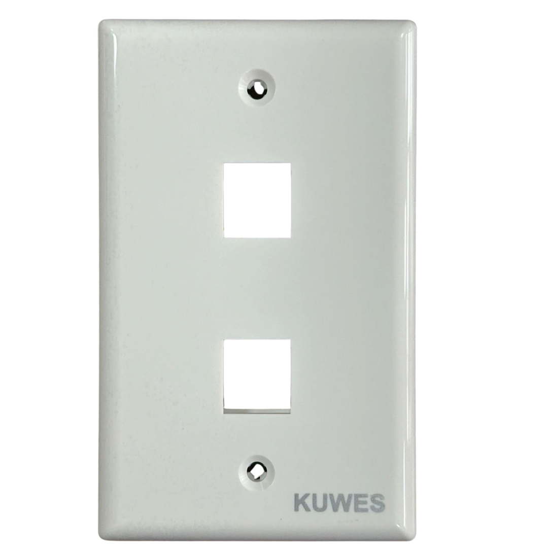 Tapa de pared de 2 puertos Kuwes 3002-29/WH