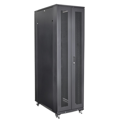 Gabinete de 42U con puerta frontal y posterior de malla perforada 1000mm de profundidad