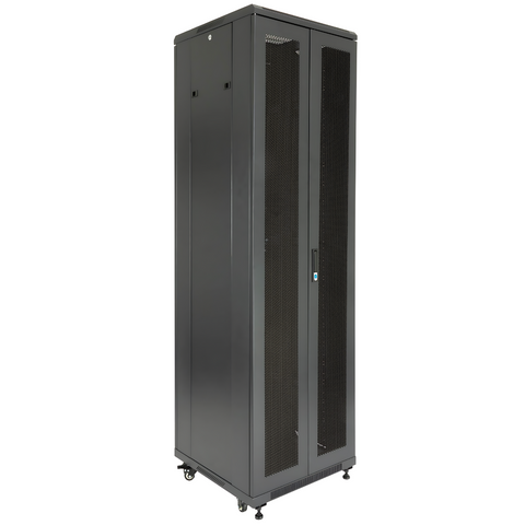 Gabinete de 42U con puerta frontal y posterior de malla perforada 800mm de profundidad