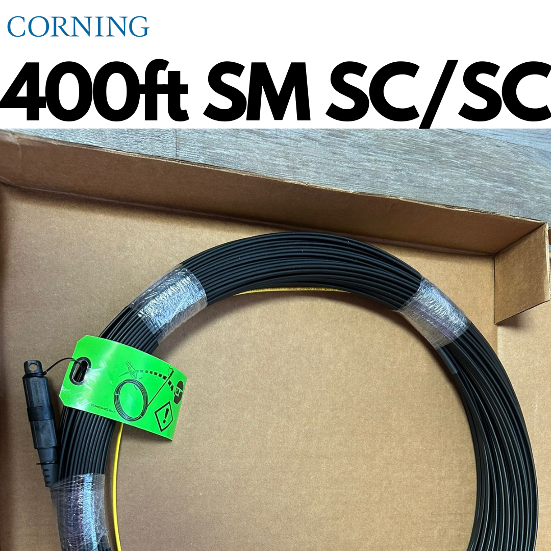 400pies de Fibra óptica preconectorizada monomodo SC/SC para exteriores