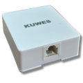 Cajilla telefónica superficial en color blanco Kuwes 468-4C-WH