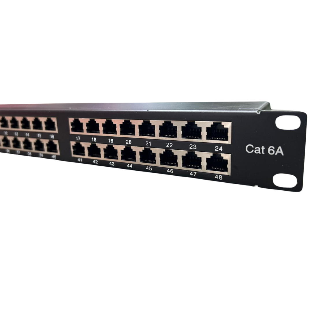 Patch panel CAT6A blindado de 48 puertos