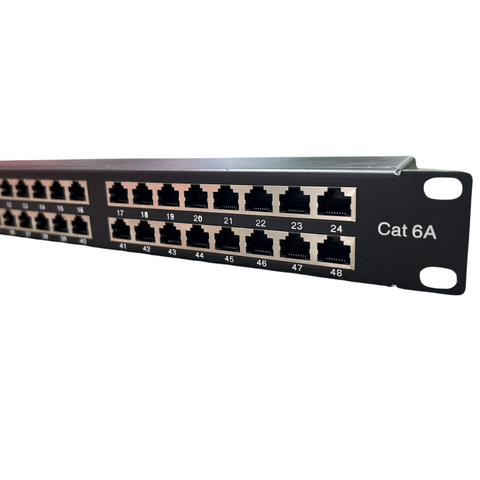 Patch panel CAT6A blindado de 48 puertos