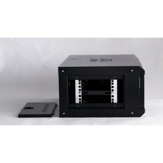 Gabinete de 4U con puerta de vidrio y bandeja incluida