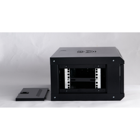Gabinete de 4U con puerta de vidrio y bandeja incluida