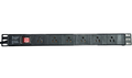 Regleta PDU horizontal para rack de 6 salidas