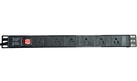 Regleta PDU horizontal para rack de 6 salidas