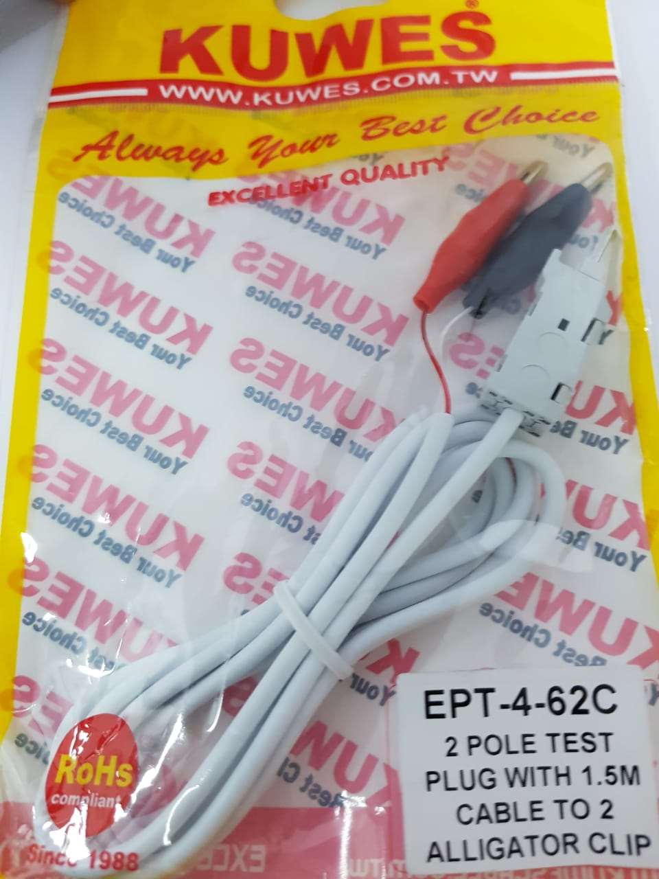 Cable de prueba de Plug 4 polos a 2 conectores aislados tipo lagarto – EPT-4-62C
