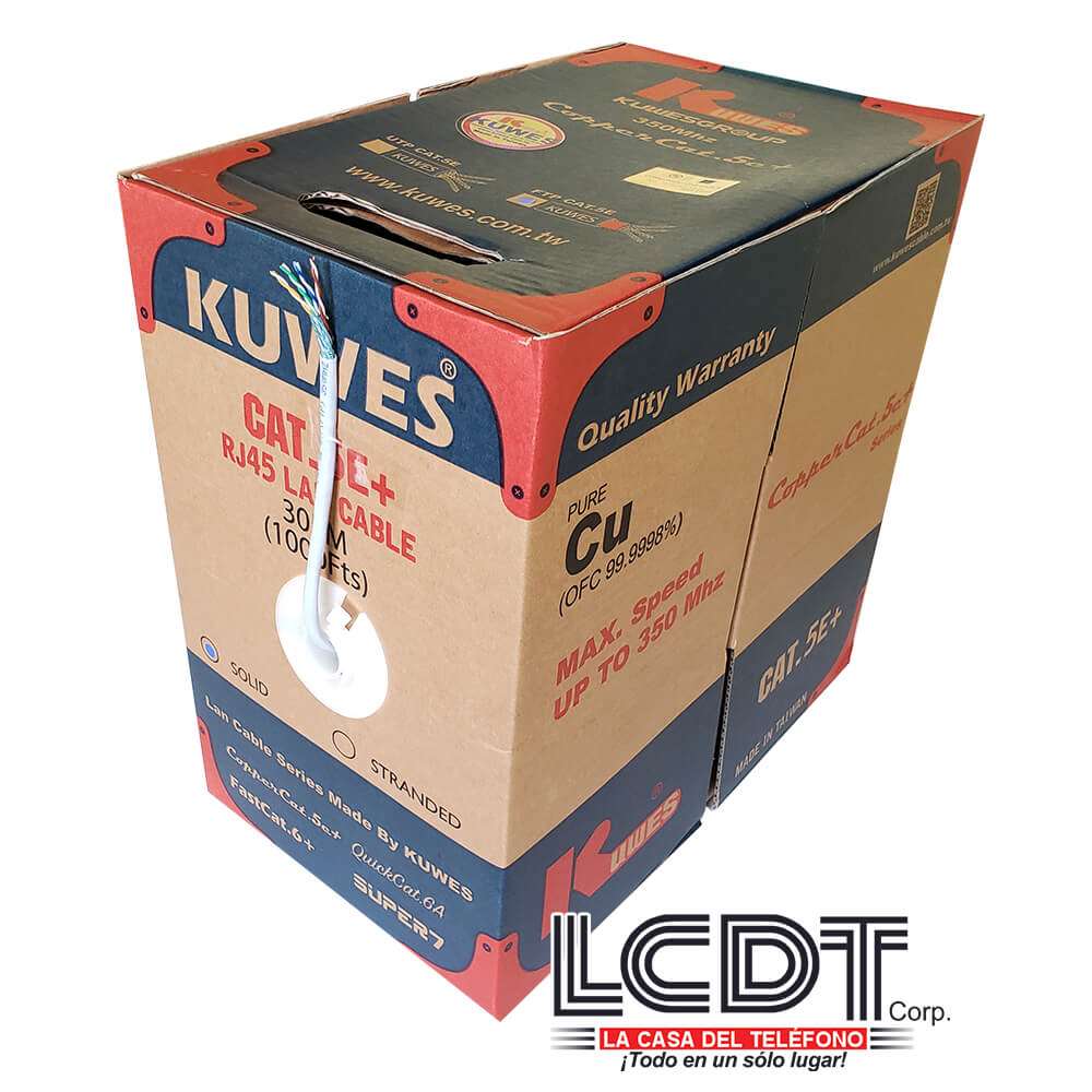 Caja de FTP CAT5e Gris, cobre, 1000 pies - KUWES FTPCAT.5EGY