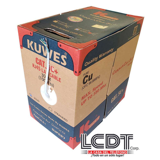 Caja de FTP CAT5e Gris, cobre, 1000 pies - KUWES FTPCAT.5EGY
