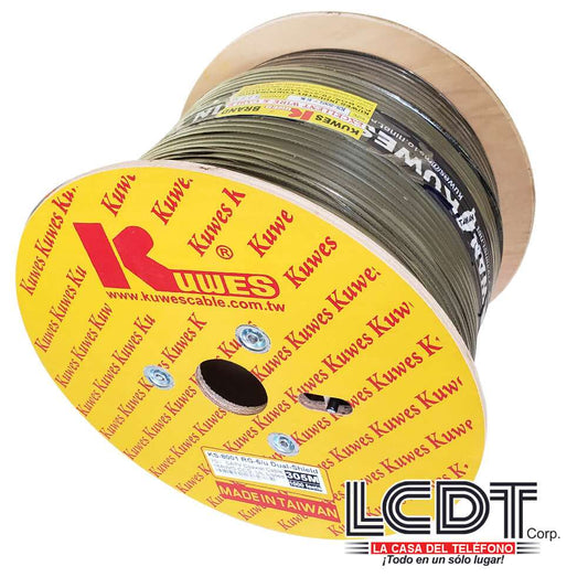 Rollo de coaxial RG-6/U negro, 1000 pies – KUWES KS-8001-BK