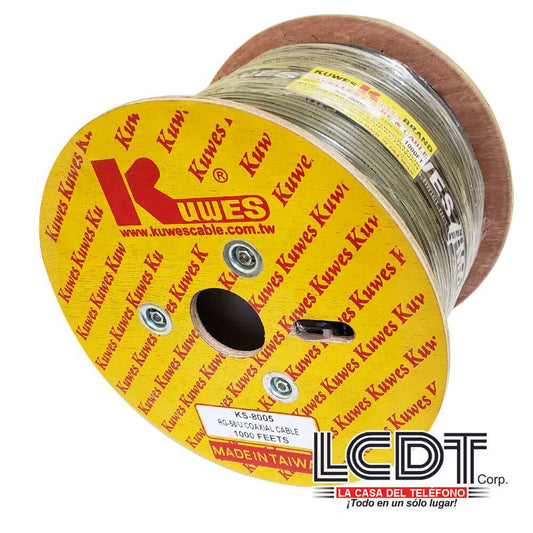 Rollo de coaxial RG-58/U negro, 1000 pies – KUWES KS-8005