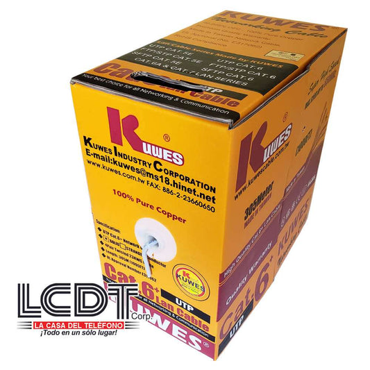 Caja de UTP CAT6 gris, cobre, 1000 pies - KUWES UTPCAT.6+GY