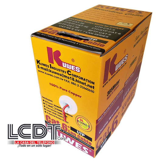 Caja de UTP CAT6 rojo, cobre, 1000 pies - KUWES UTPCAT.6+RD